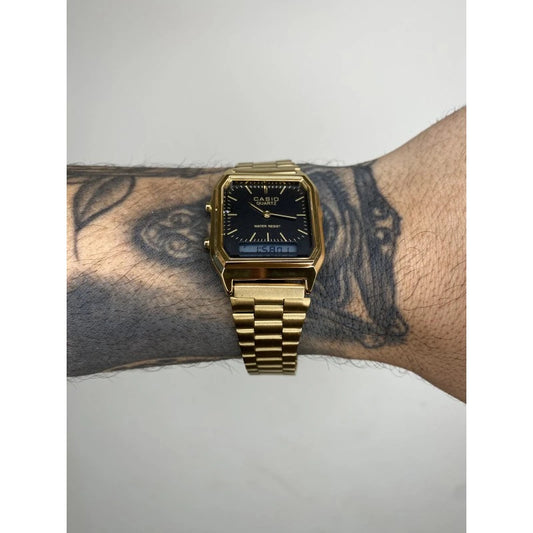 ⌚Relógio Casio Vintage AQ-230 Gold - Elegância Retrô