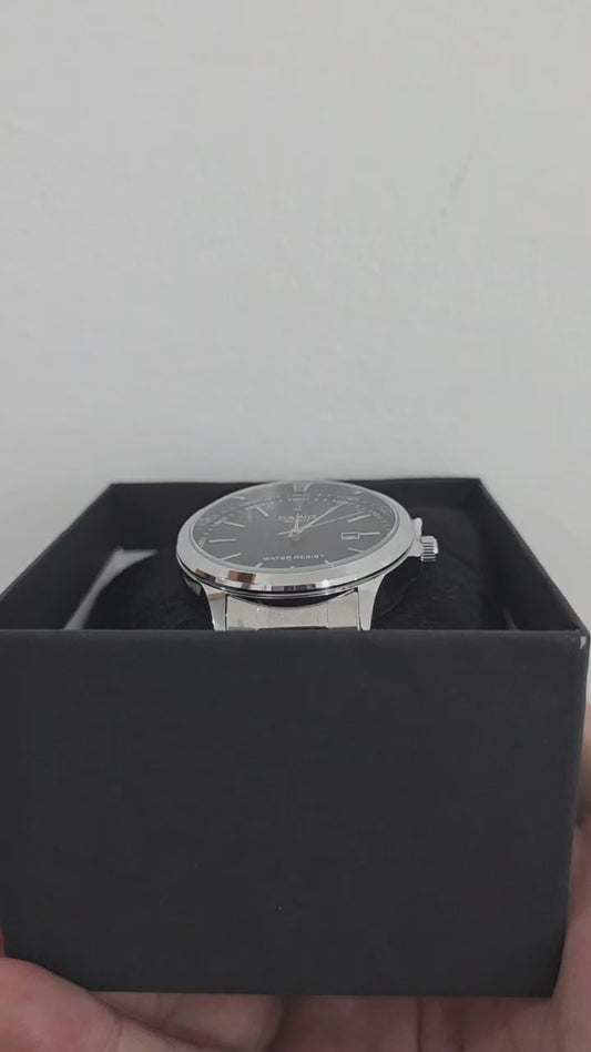 ⚫ Relógio CASIO Clássico Masculino Prata e Preto - Pulseira Aço Inox e Data