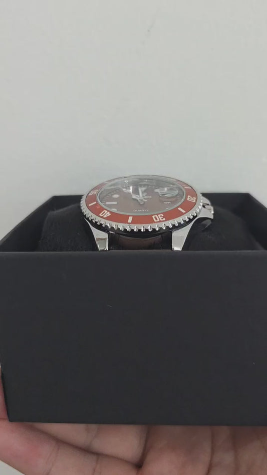 ⌚ Relógio Esportivo Casual Marrom e Prata