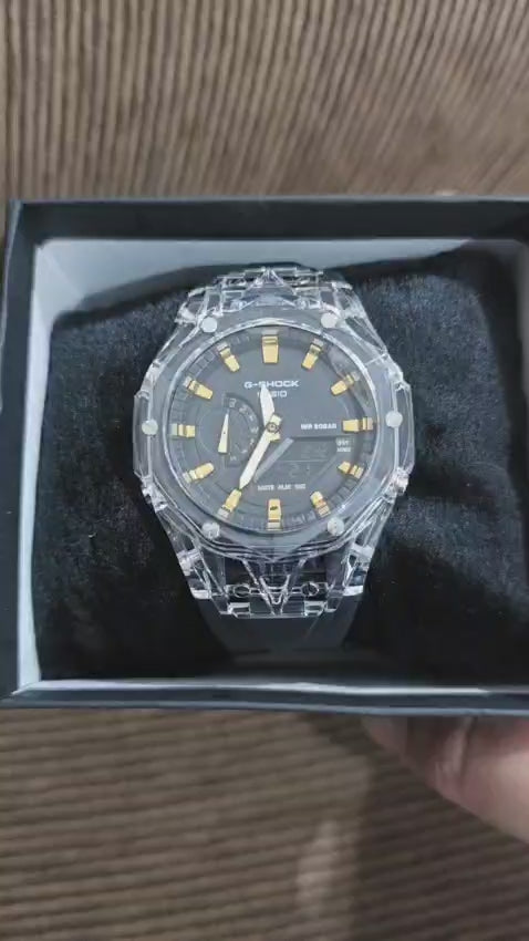 👻 Relógio G-SHOCK Transparente (Skeletized) - Ana-Digi com Mostrador Preto