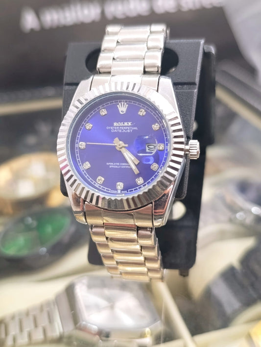 🇧🇷 Rolex Datejust unisex 30mm- Azul Intenso e Diamantes!