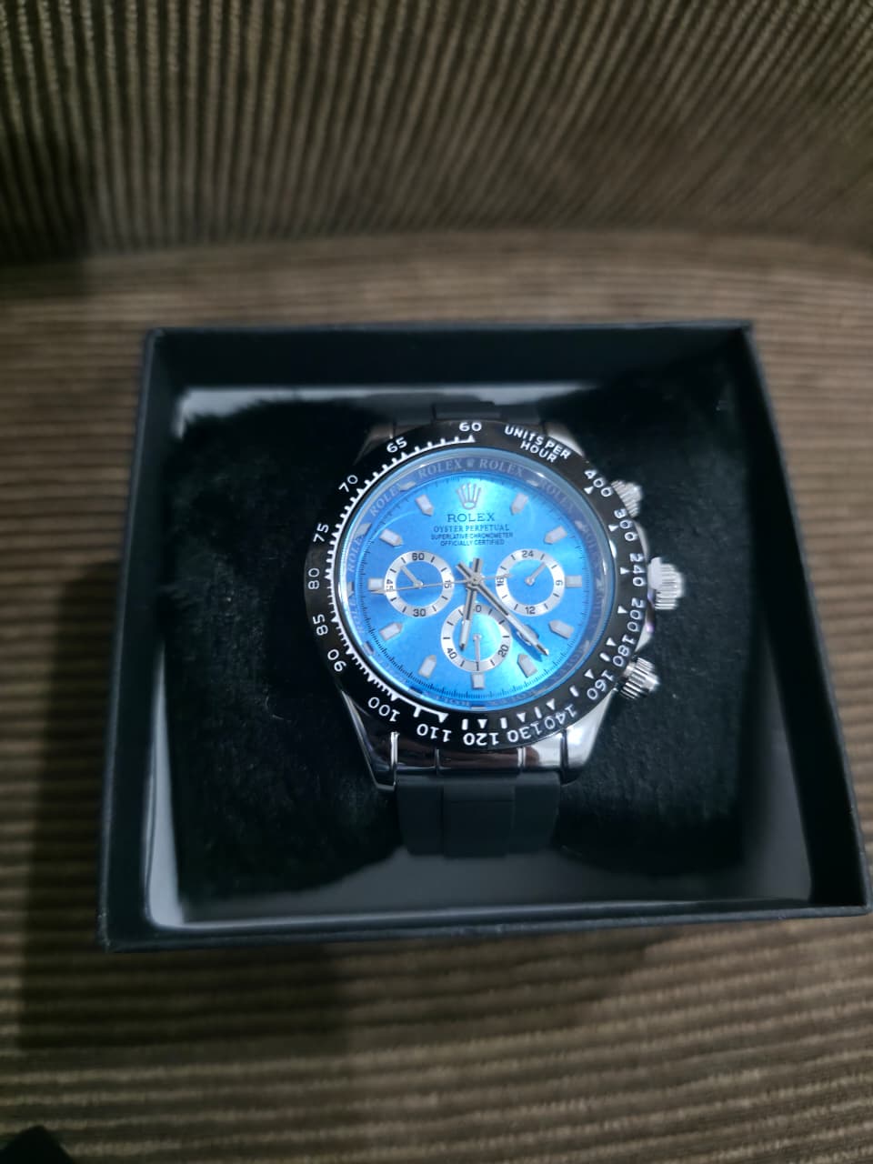 💙 Relógio Esportivo Cronógrafo de Luxo - Mostrador Azul e Pulseira em Aço e Borracha