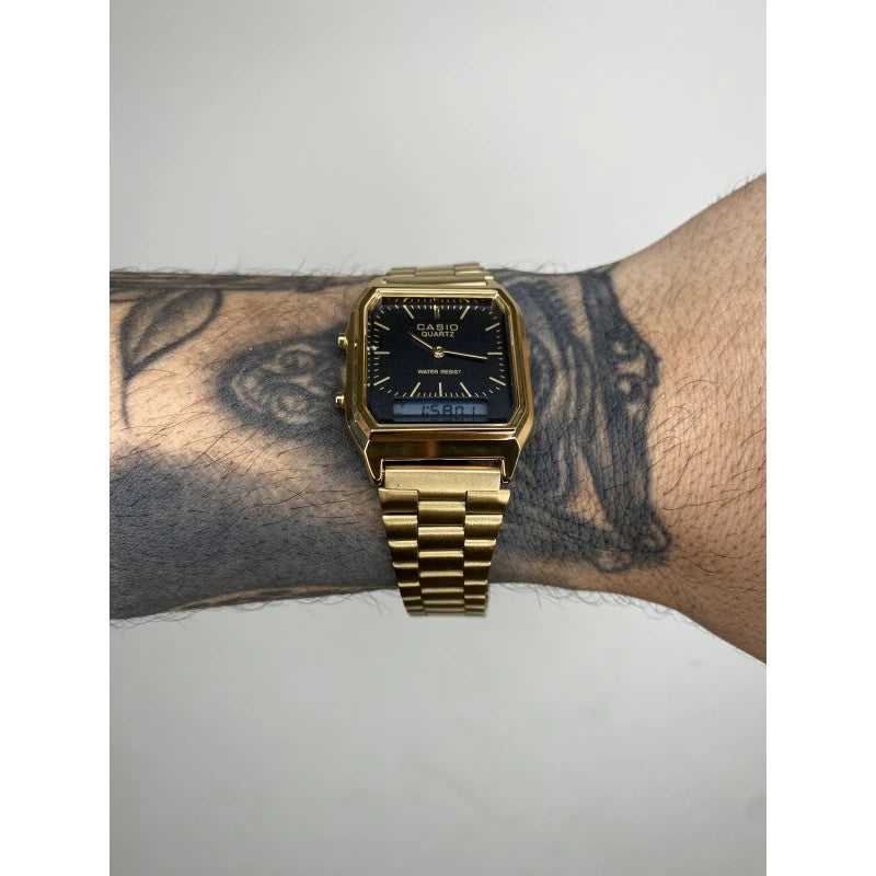 ⌚Relógio Casio Vintage AQ-230 Gold - Elegância Retrô