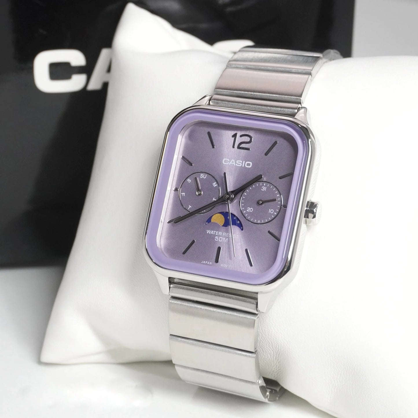 ⌚Relógio Casio Feminino LTP-M600D-6A - Analógico Quadrado Lavanda